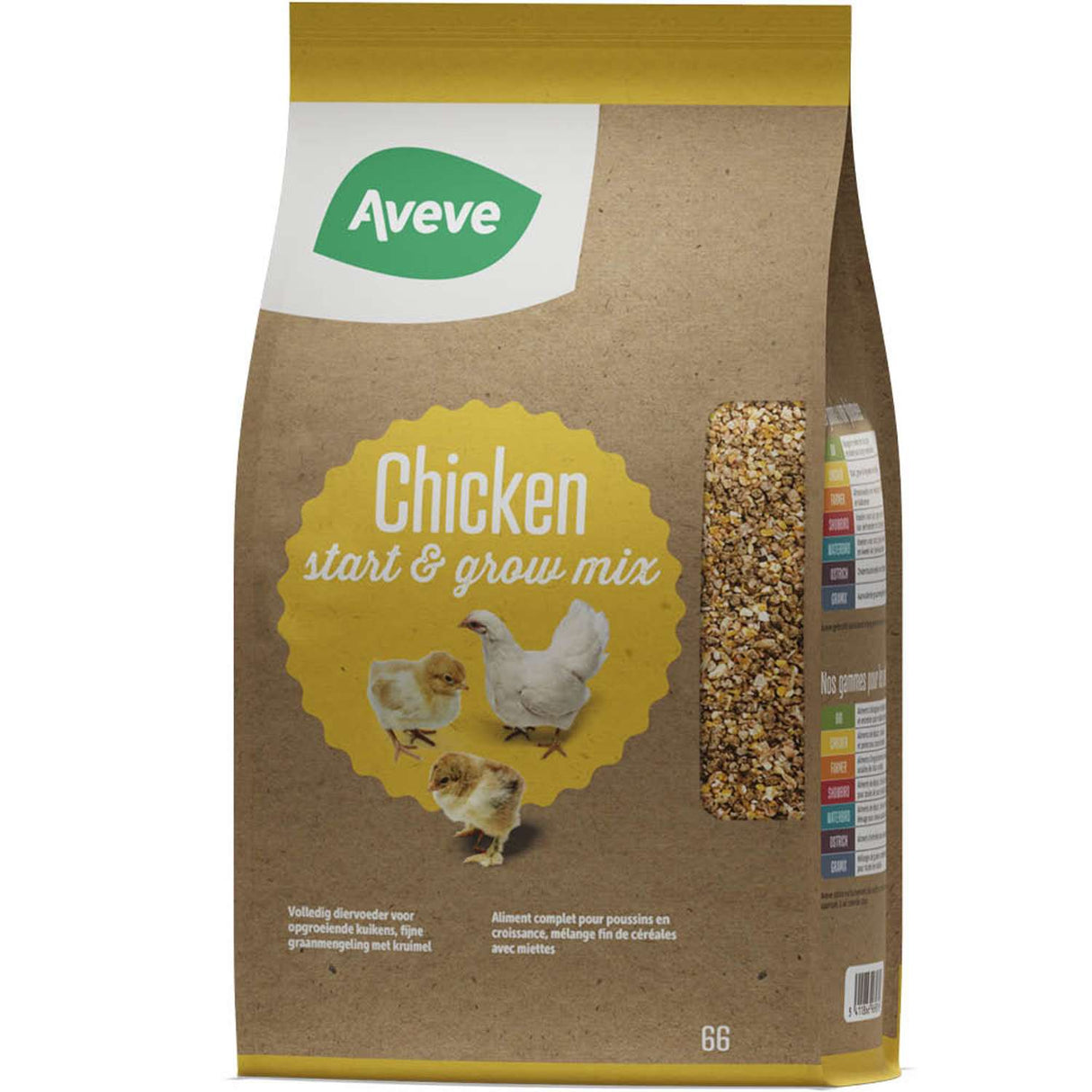 Aveve 66 kyllingefoder/voksefoder - Start/Grow Mix - 4kg