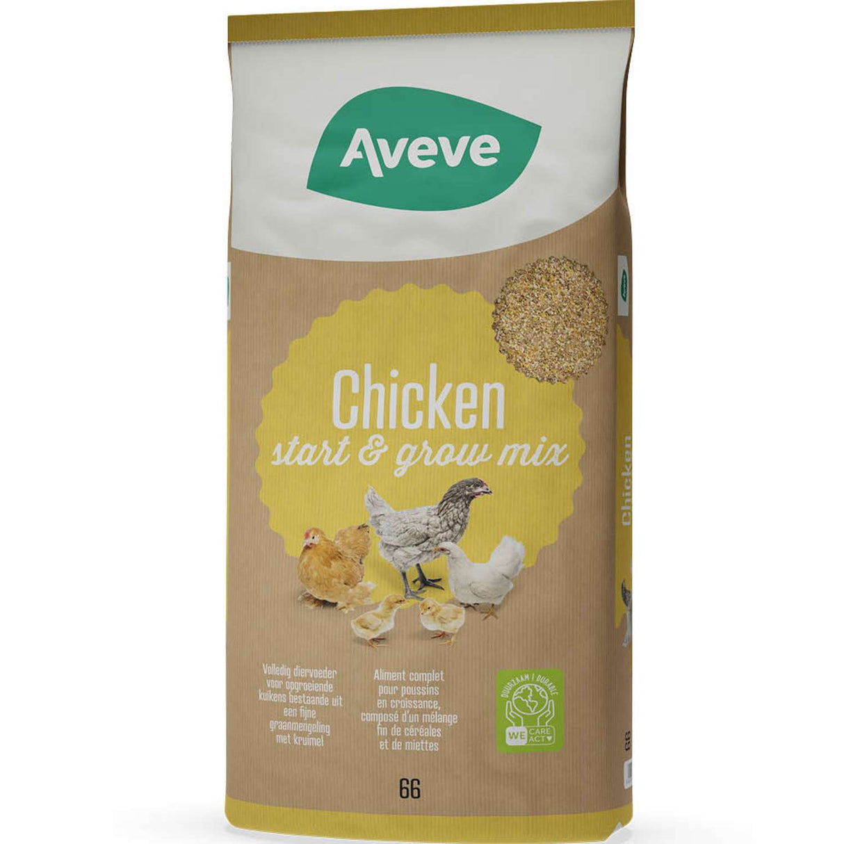 Aveve 66 kyllingefoder/voksefoder - Start/Grow Mix - 20kg