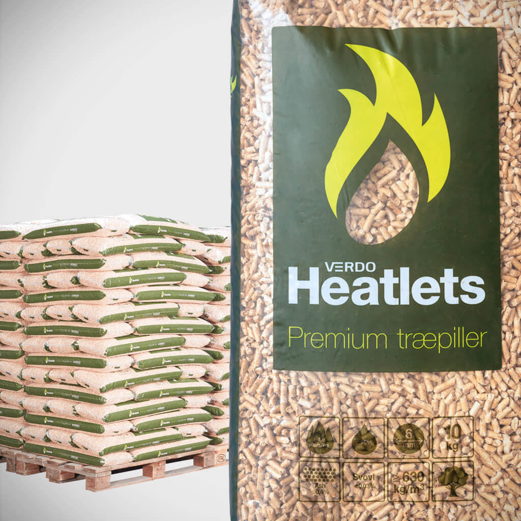 Heatlets Premium træpiller - 6mm, 10kg, 900 kg