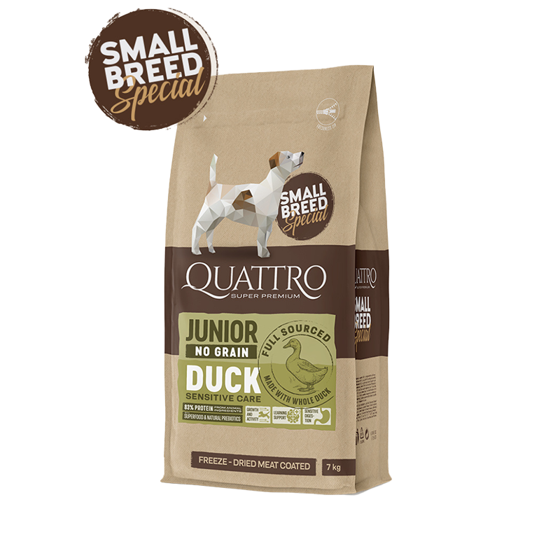 Super premium hundefoder - kornfri små racer Junior med and