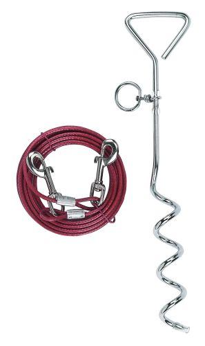 Tøjrpæl med wire til hund på max. 30 kg.