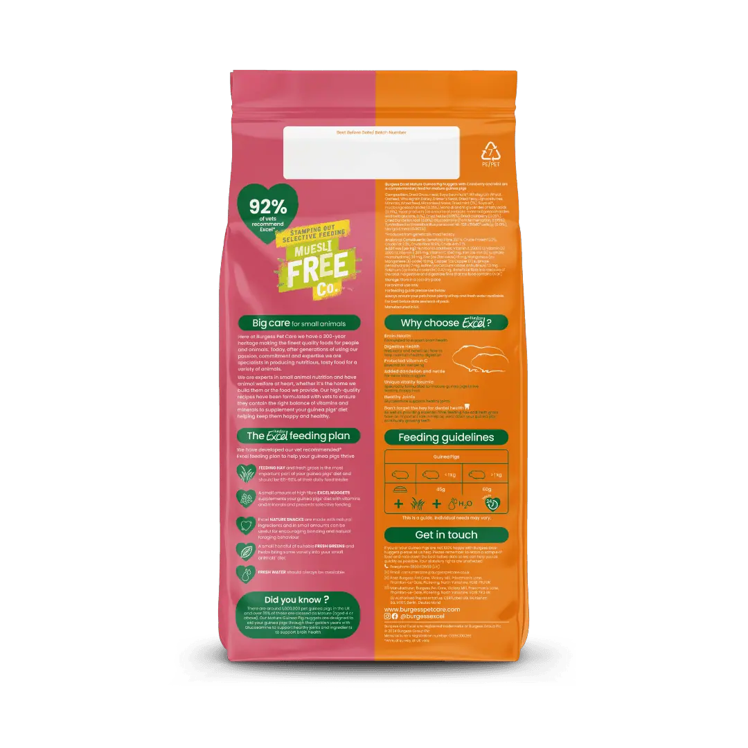 Excel Mature Guinea Pig Cranberry With Mint 1,5kg