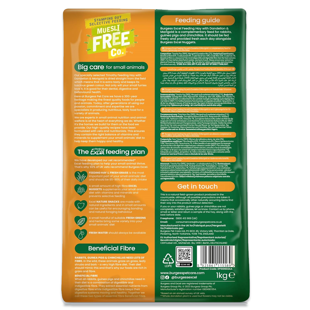 Excel Feeding Hay With Dandelion & Marigold 1kg