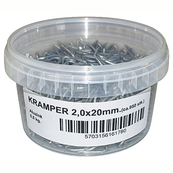 Hegnskramper Alu/Zink - 2,0/20 mm 0,8 kg