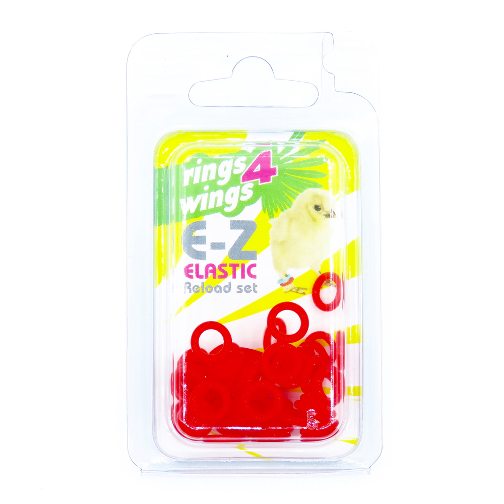 E-Z Elastikringe - 4,5 mm. - Rød - 50 stk.