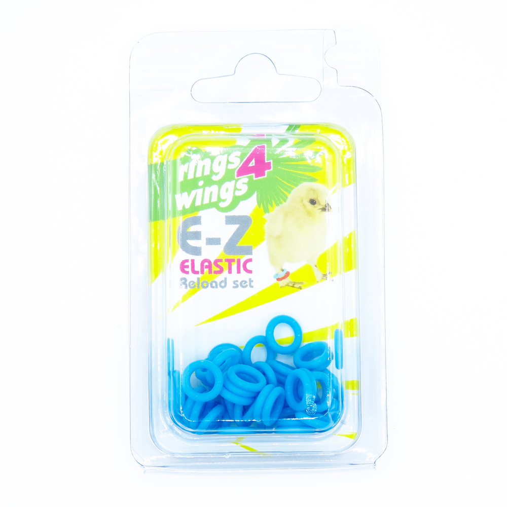 E-Z Elastikringe - 4,5 mm. - Blå - 50 stk.