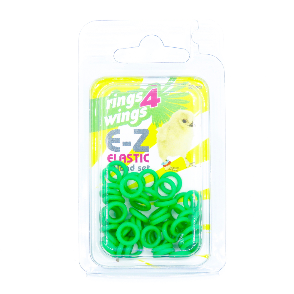 E-Z Elastikringe - 6 mm. - Grøn - 50 stk.