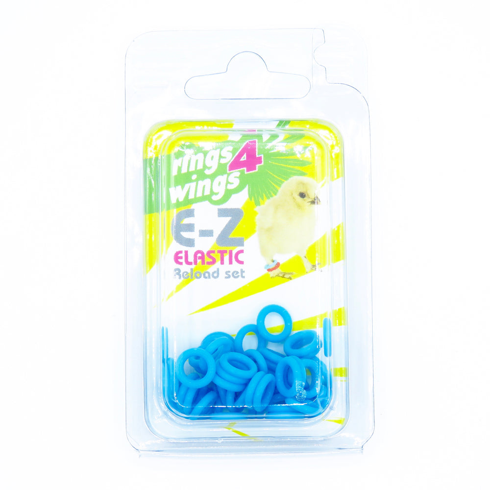 E-Z Elastikringe - 6 mm. - Blå - 50 stk.