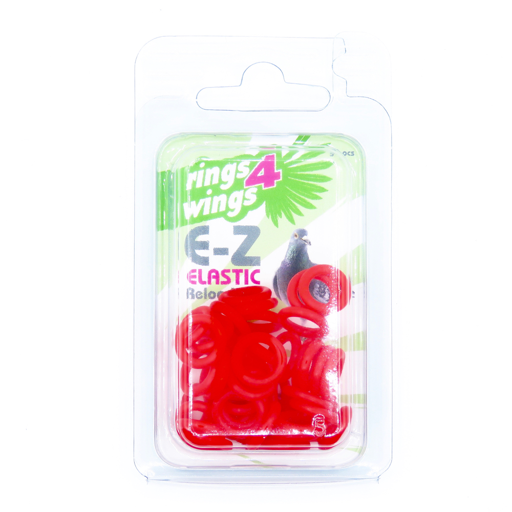 E-Z Elastikringe - 8 mm. - Rød - 50 stk.