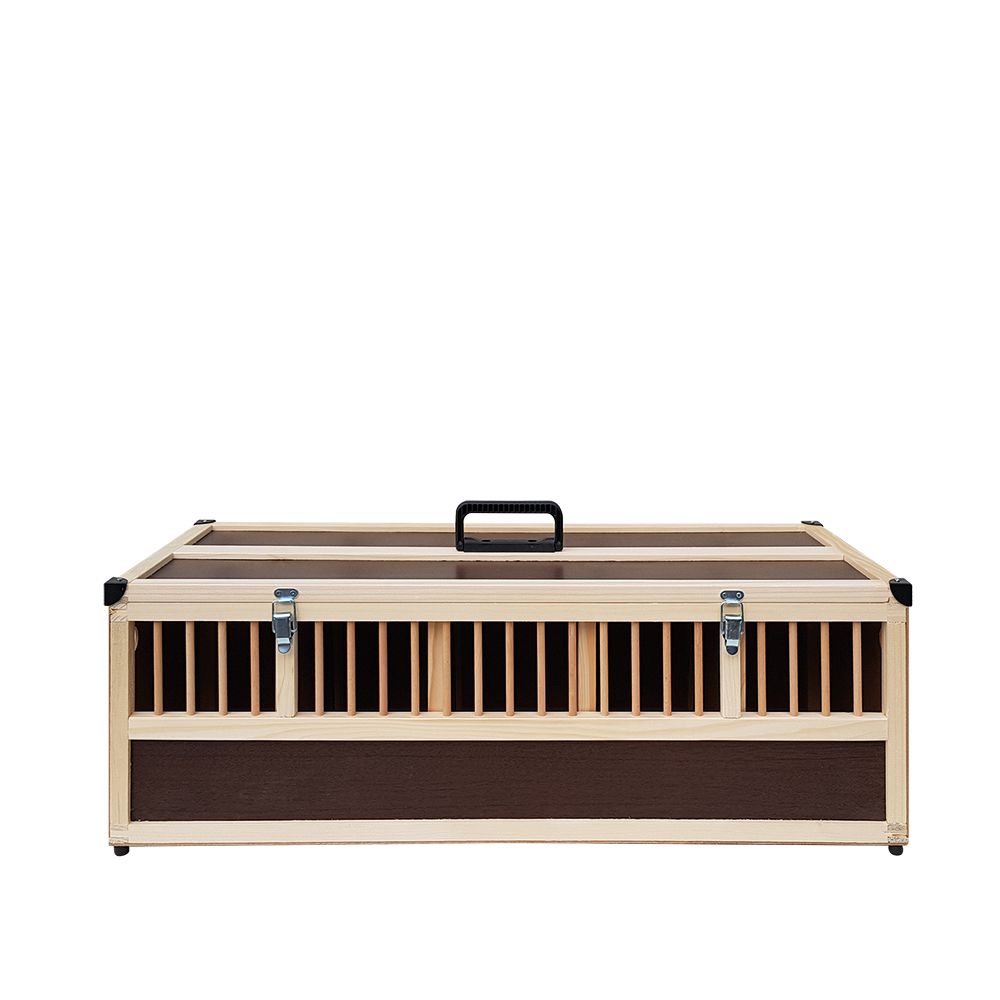 Træ Transportkasse - Dværghøns/ Duer - 5 Rum