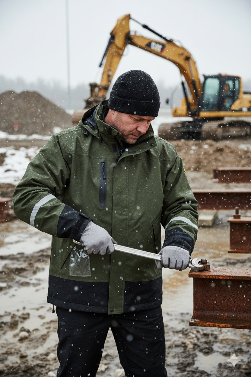 4-vejs stretch skaljakke i åndbar og slidstærk kvalitet - Grøn / Sort