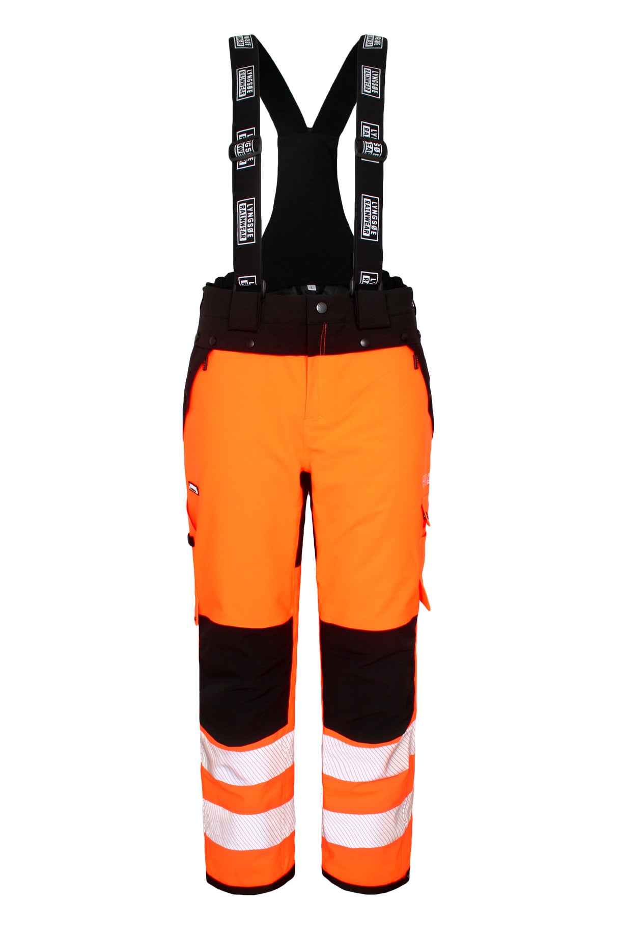 4-vejs stretch Hi-Vis vinterbukser i åndbar og slidstærk kvalitet - Hi-Vis Orange / Sort