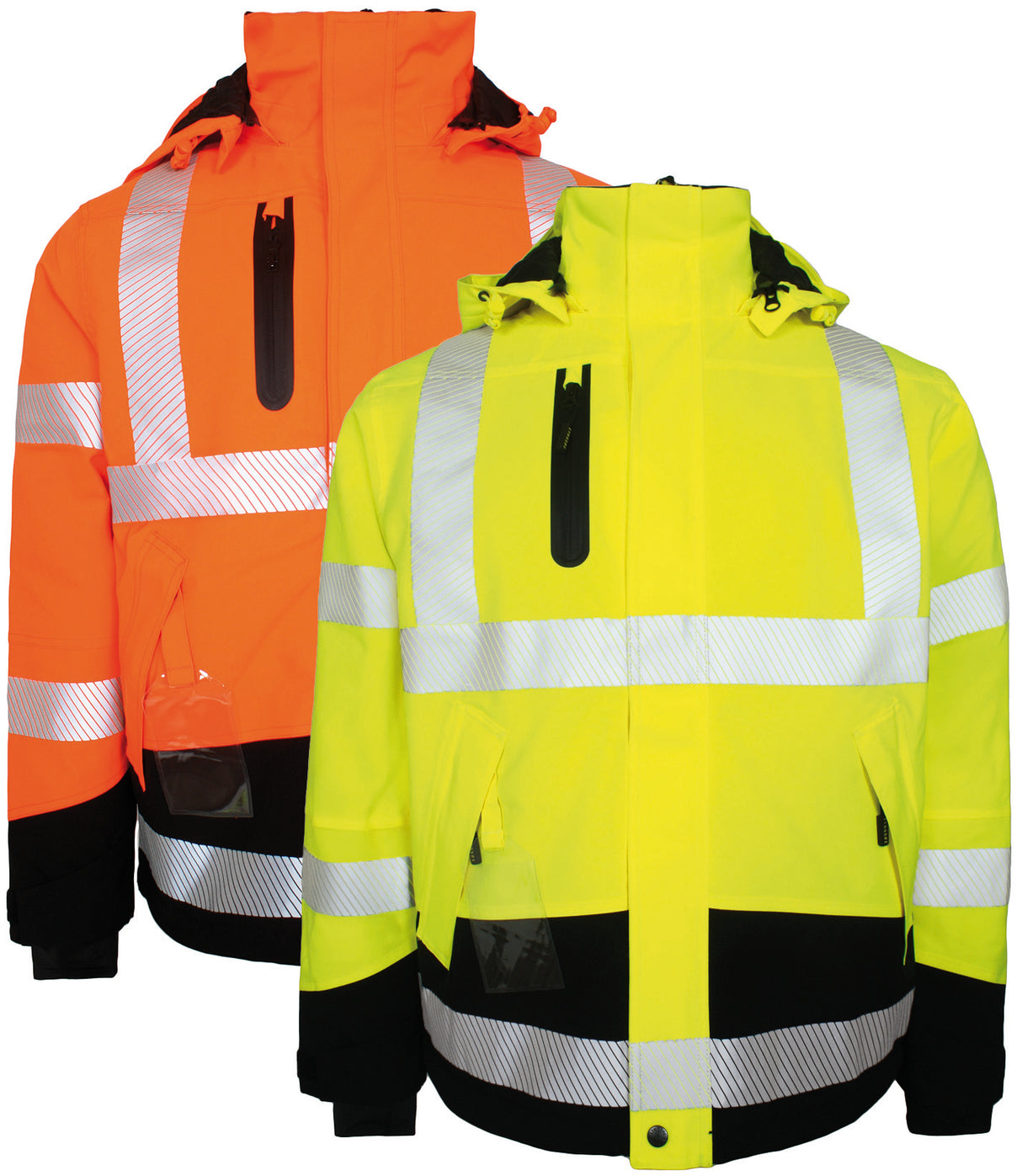 4-vejs stretch Hi-Vis vinterjakke i åndbar og slidstærk kvalitet - Saturn Gul / Sort