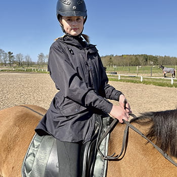 Regnjakke / Ridejakke Dame - Sort