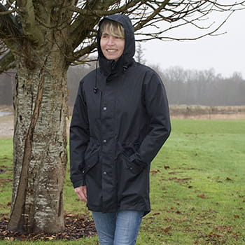 Regnjakke / Ridejakke Dame - Sort