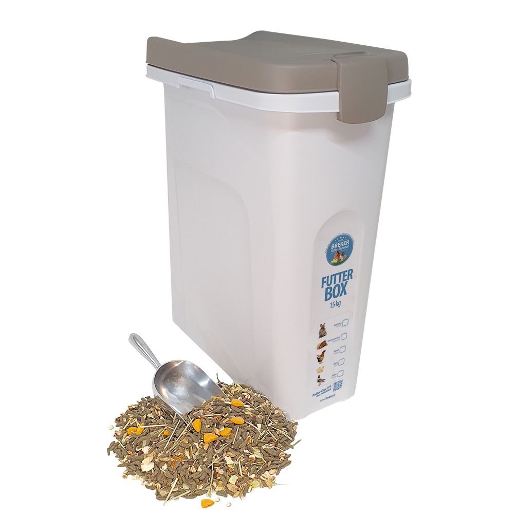 Fodertønde / Foderopbevaringstønde inkl. foderskovl - 15 liter