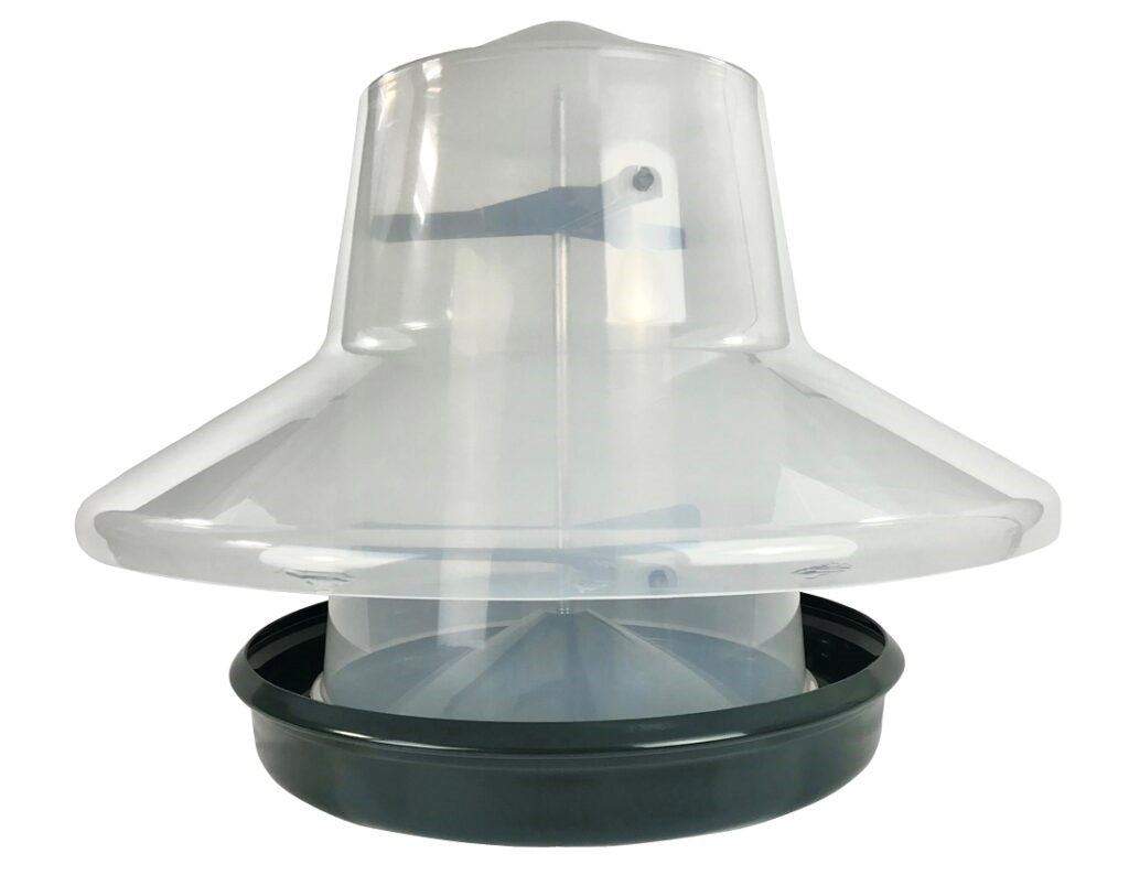 KING Feeder - Gennemsigtig foderautomat til fasaner og fjerkræ - 25kg Klar plast