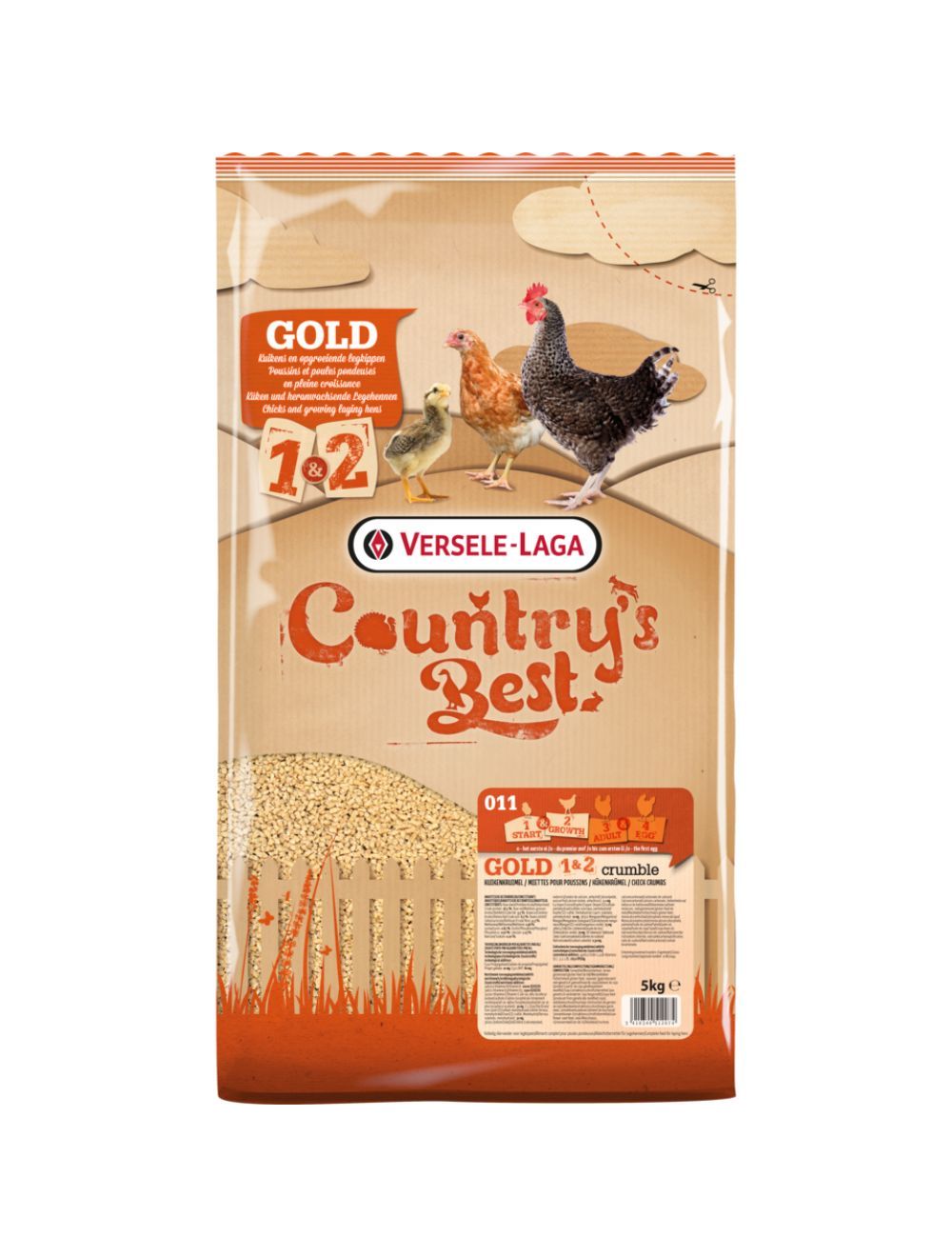 GOLD 1&2 crumble kyllingefoder - 5kg