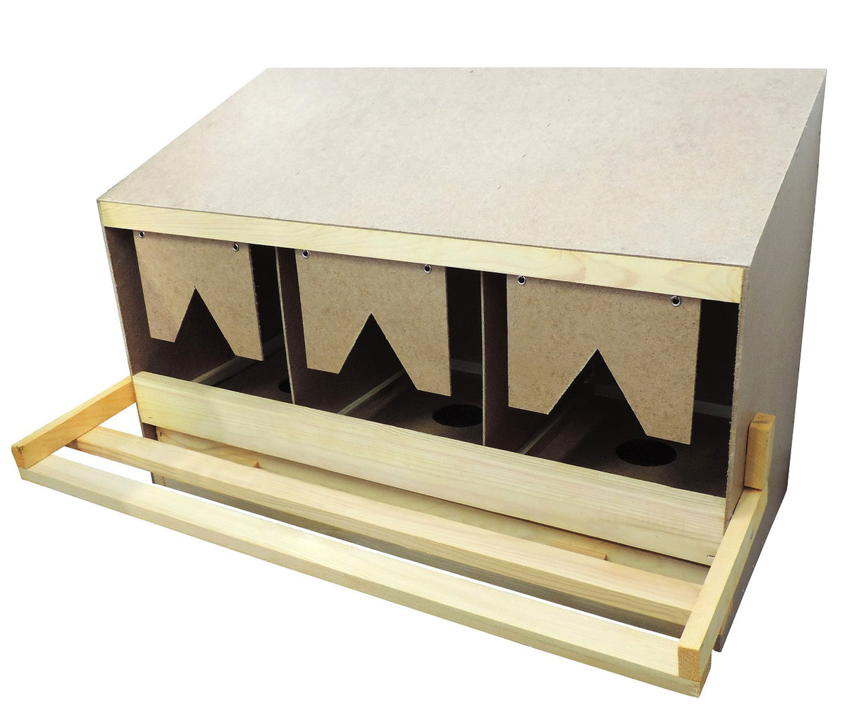 Forsvindingsrede til store høns - 3 Rum - Skrå tag