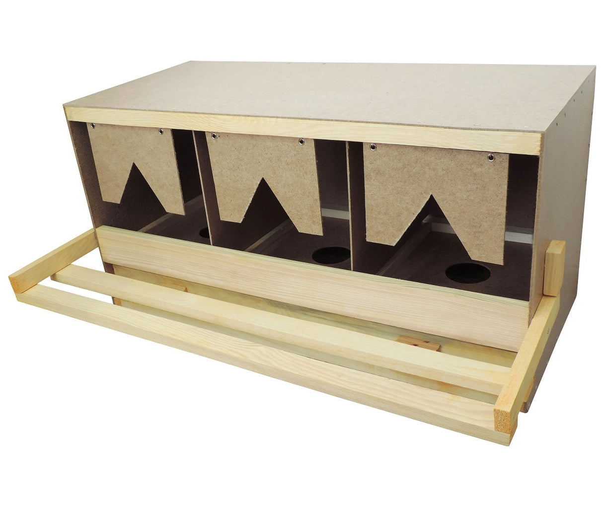 Forsvindingsrede til store høns - 3 rum - Flad tag