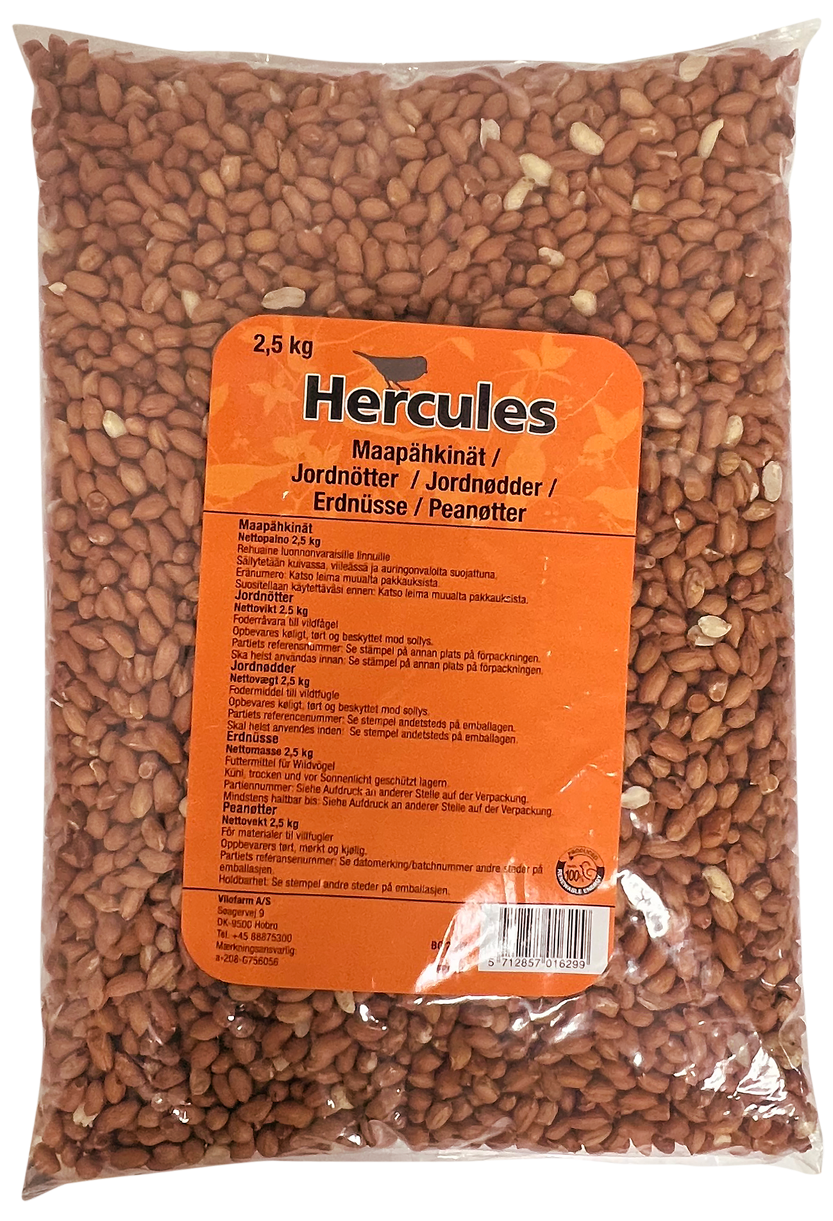 Hercules jordnødder til vilde fugle 2,5 kg pose