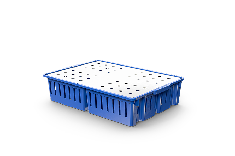 Kyllingekasse Plast - 4 rum - Låg