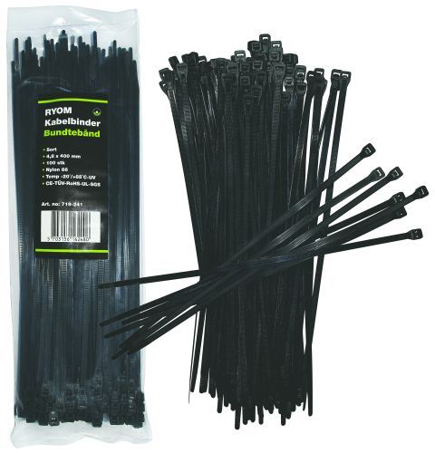 Kabelbinder sort - 4,8 x 400 mm
