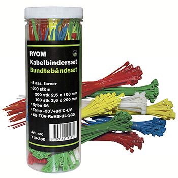 Kabelbindersæt 300 stk