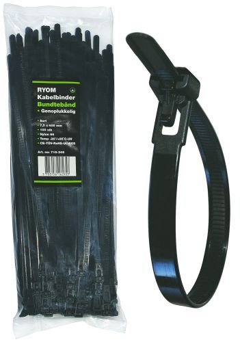 Kabelbinder Genoplukkelig - 7,5 x 400 mm