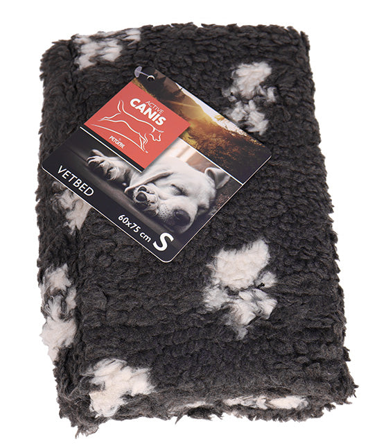 Vetbed 100x150cm, Large grey with paws