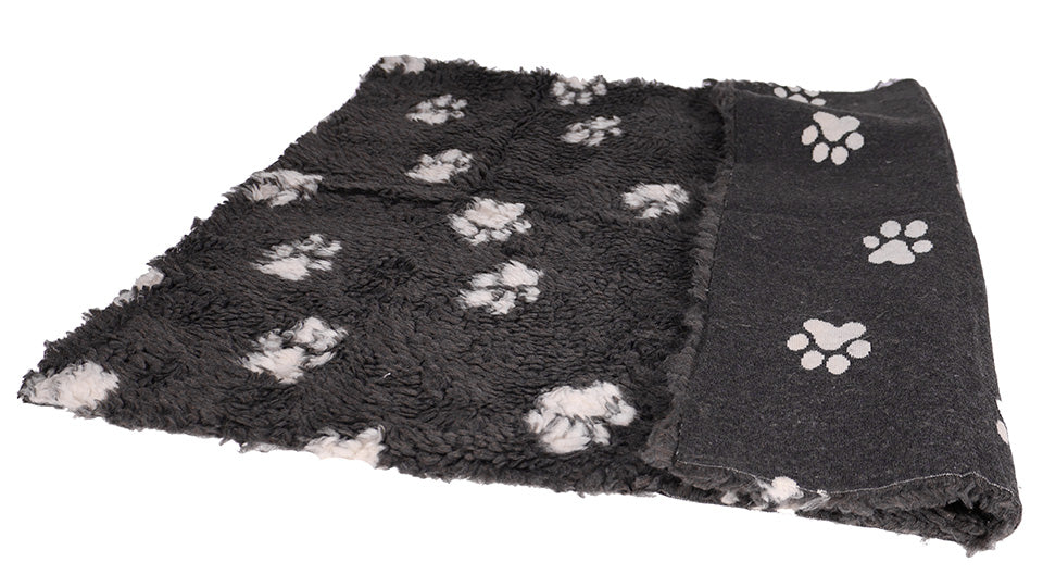 Vetbed 75x60cm, small grey with paws