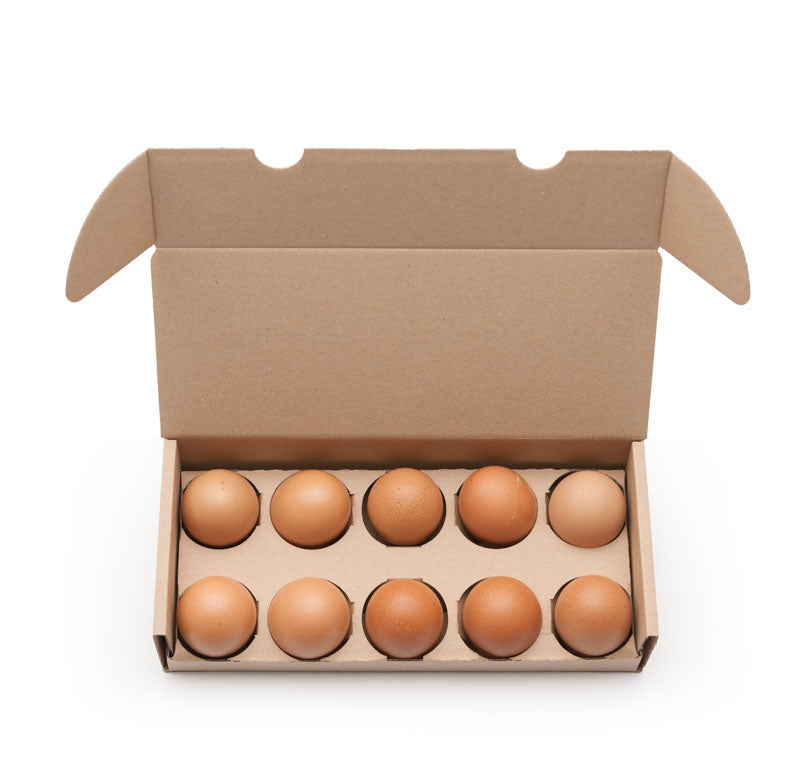 Æggekasse i pap / Pap æggekasse/ bakke - til 10 æg