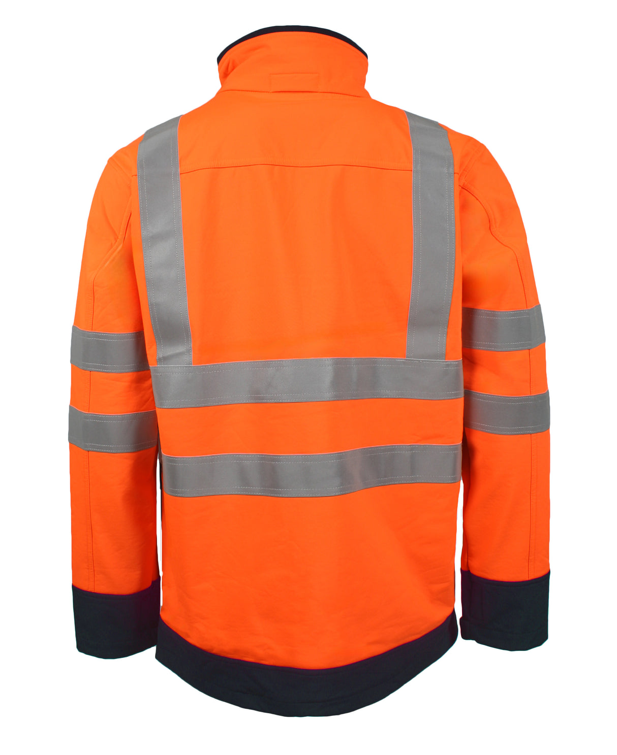 Multinorm Hi-Vis softshell jakke i 3-lags kvalitet - Hi-Vis Orange / Navy