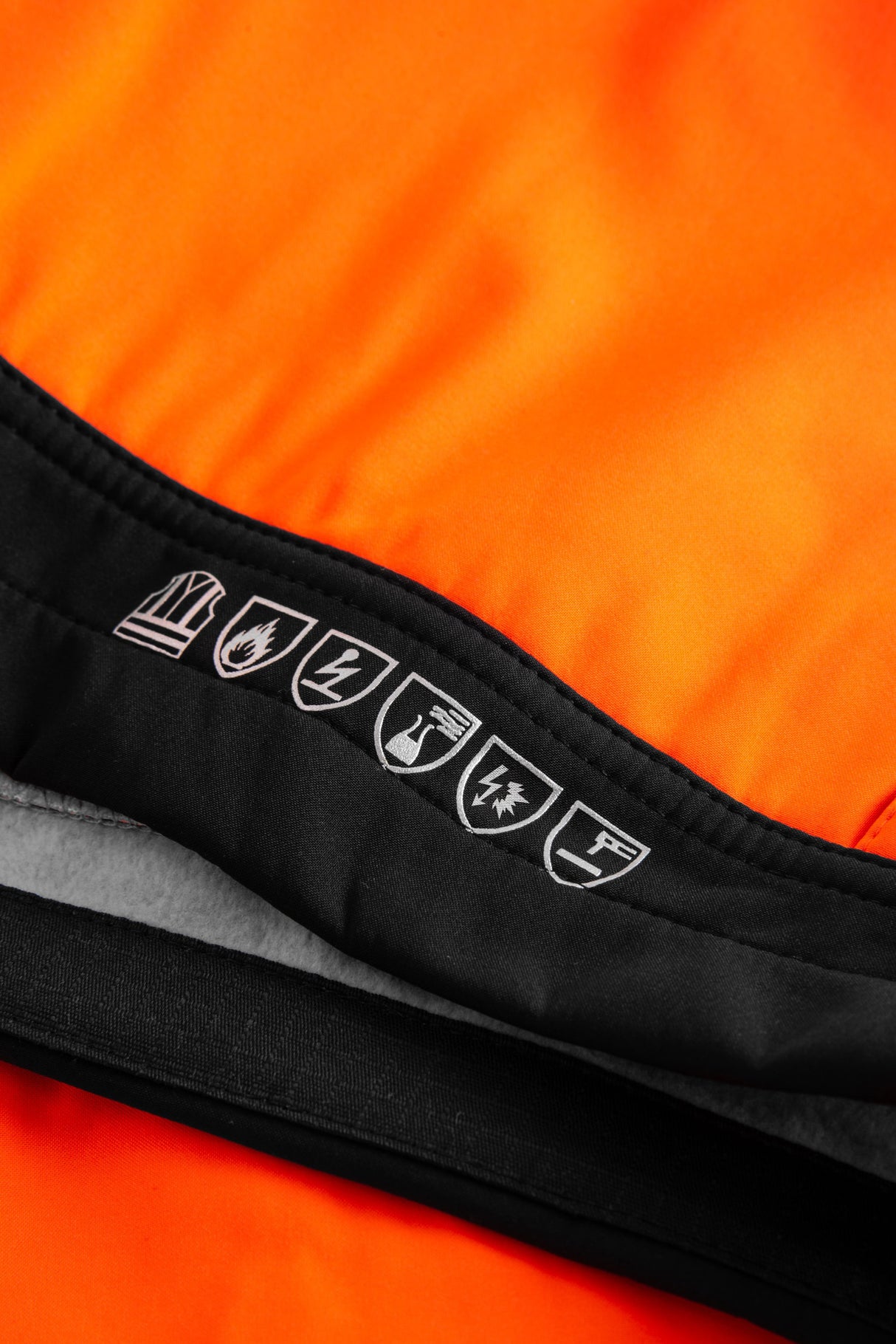 Multinorm Hi-Vis softshell jakke i 3-lags kvalitet - Hi-Vis Orange / Navy