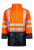 Multinorm Hi-Vis jakke i ekstra kraftig PVC kvalitet - Hi-Vis Orange / Navy