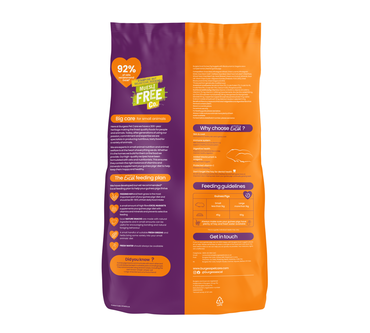 Excel marsvin foder solbær og oregano - 10kg