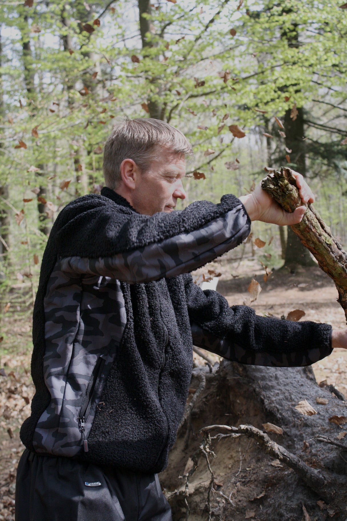 Pilefleece jakke - Sort