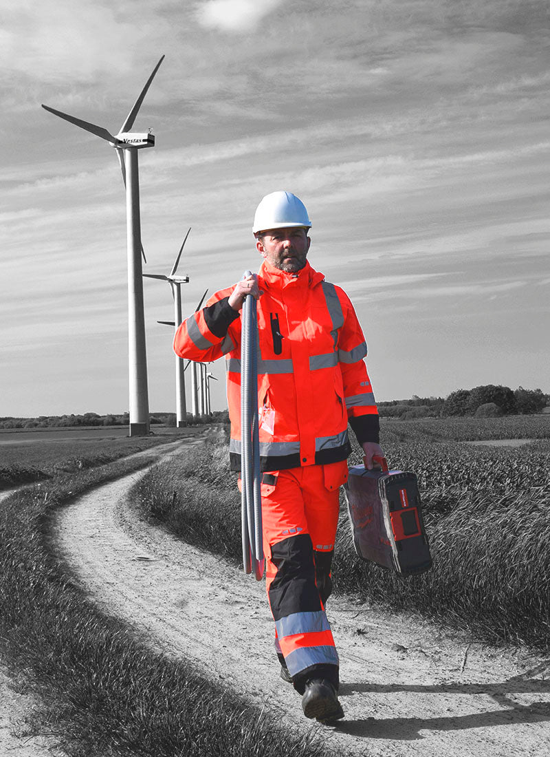 Åndbare Hi-Vis skalbukser i robust og slidstærk håndværker kvalitet - Saturn Gul / Sort