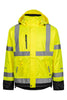 Åndbar Hi-Vis vinterjakke i robust og slidstærk håndværker kvalitet - Saturn Gul / Sort