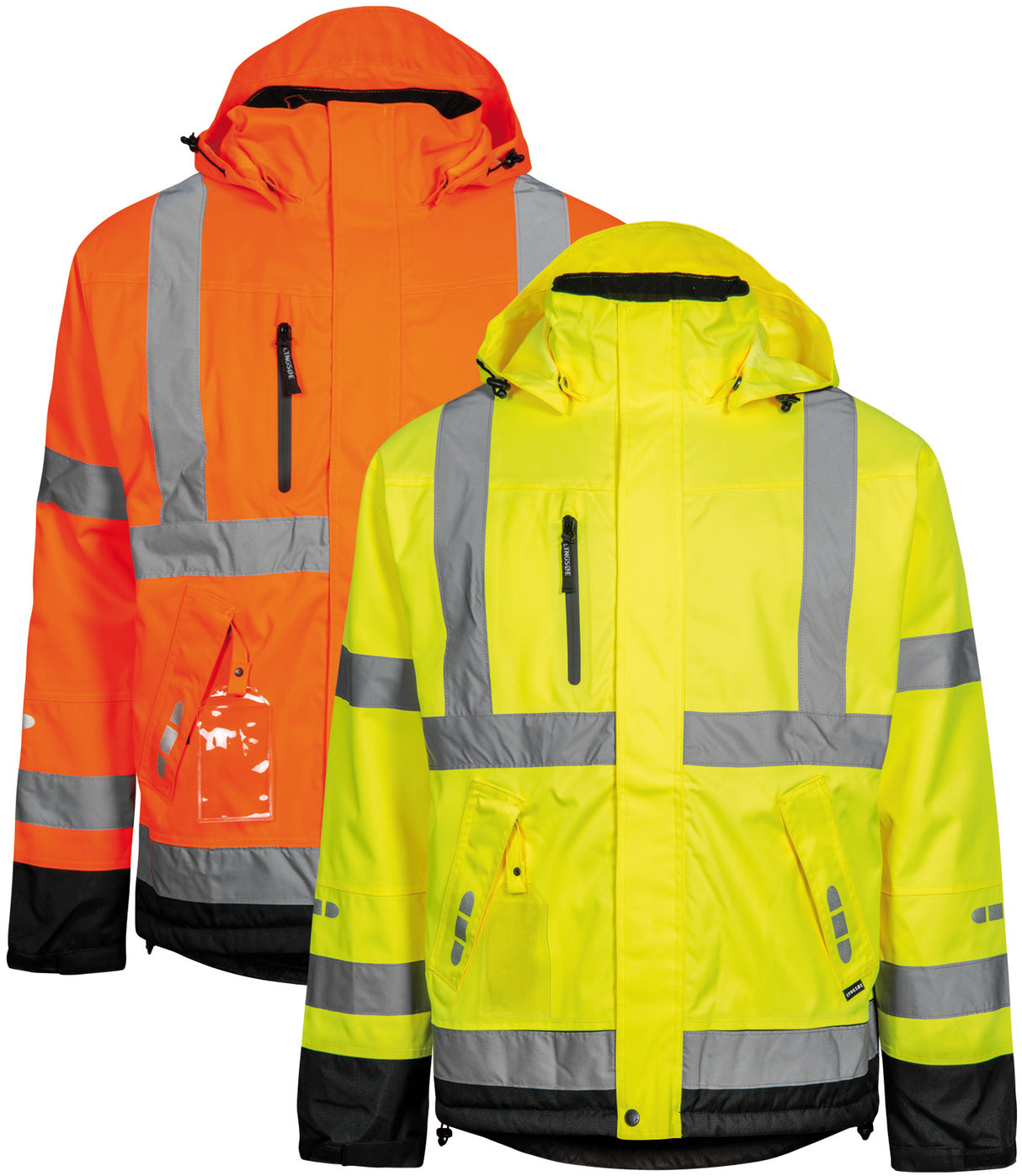 Åndbar Hi-Vis vinterjakke i robust og slidstærk håndværker kvalitet - Hi-Vis Orange / Sort