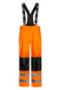 Brandhæmmende Hi-Vis skalbukser i kraftig rivfast kvalitet - Hi-Vis Orange / Sort