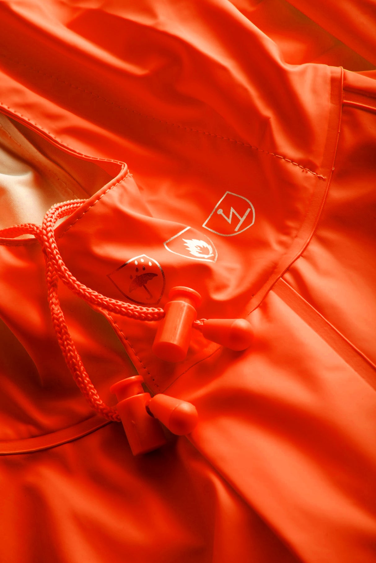 Brandhæmmende regndragt i PU kvalitet - Hi-Vis Orange