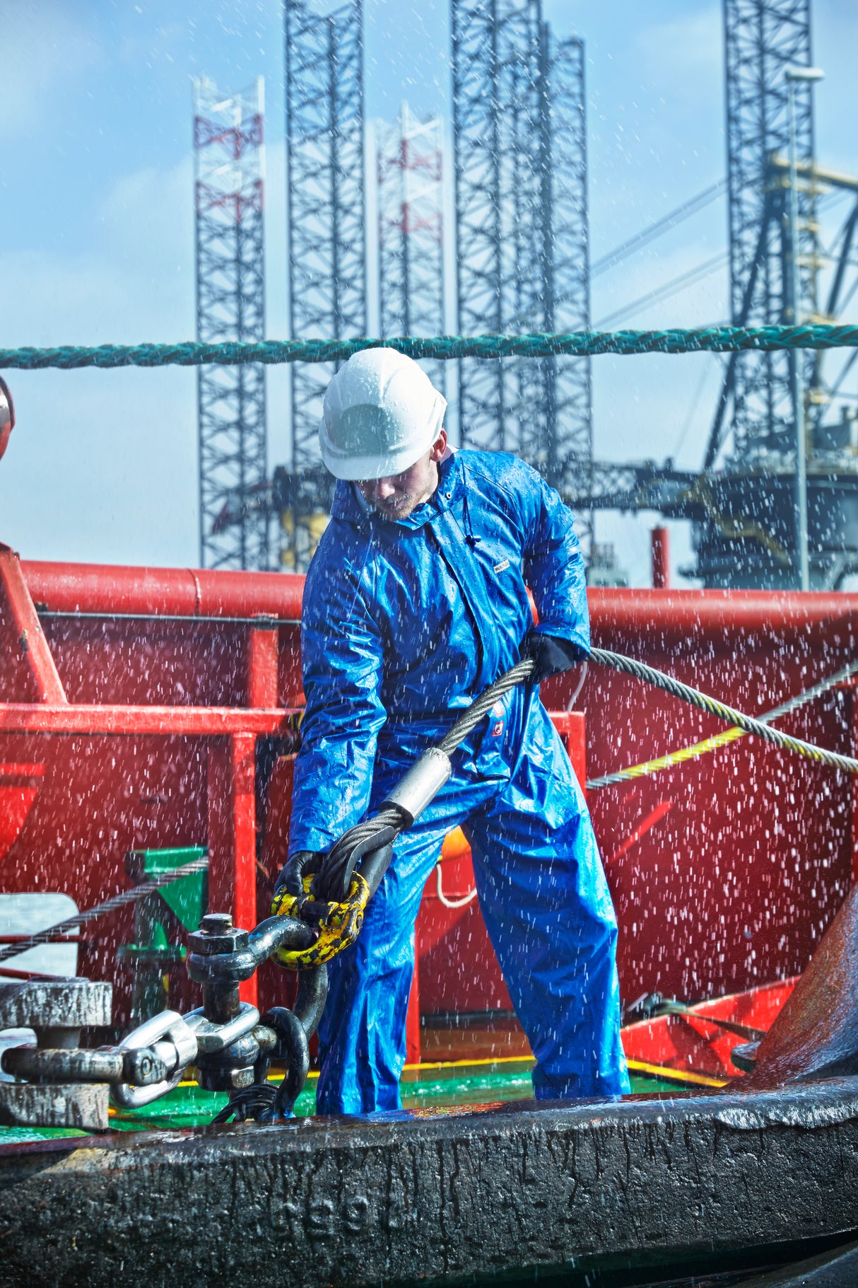 Brandhæmmende regndragt i PU kvalitet - Royal Blå