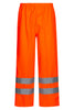Brandhæmmende Hi-Vis regnbukser i kraftig PU/PVC kvalitet - Hi-Vis Orange
