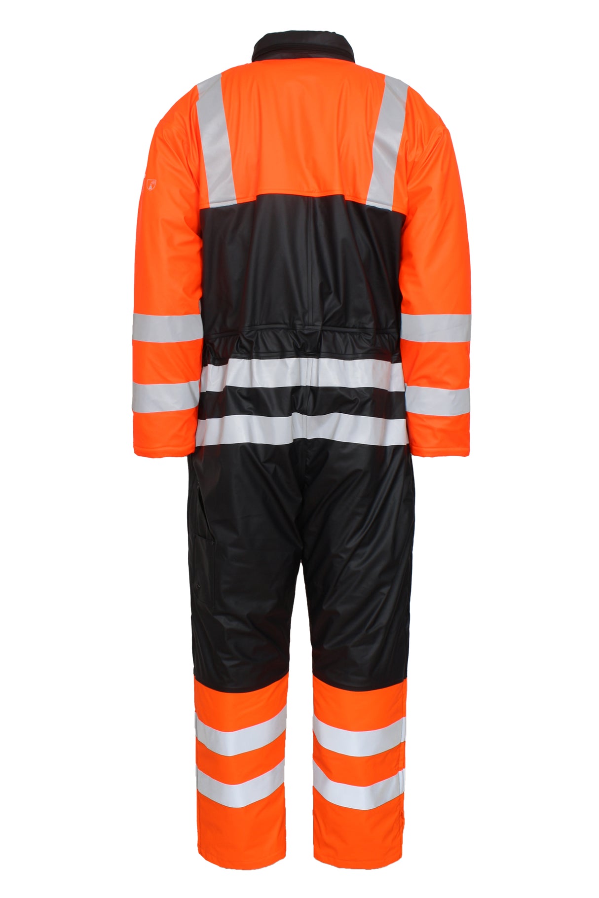 Brandhæmmende Hi-Vis vinterkedeldragt i PU kvalitet med quiltet foer - Hi-Vis Orange / Navy