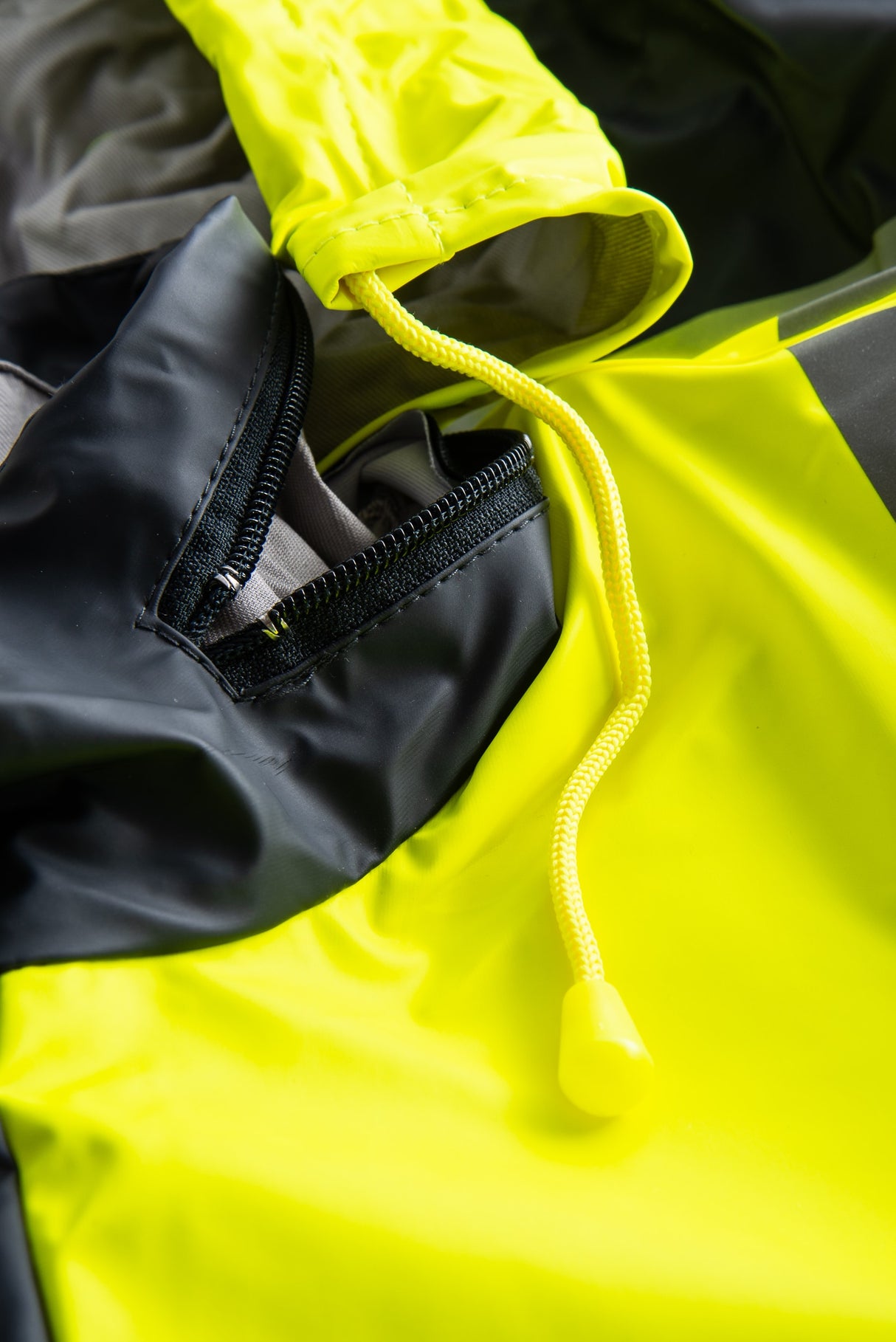 Brandhæmmende Hi-Vis vinterkedeldragt i PU kvalitet med quiltet foer - Saturn Gul / Navy