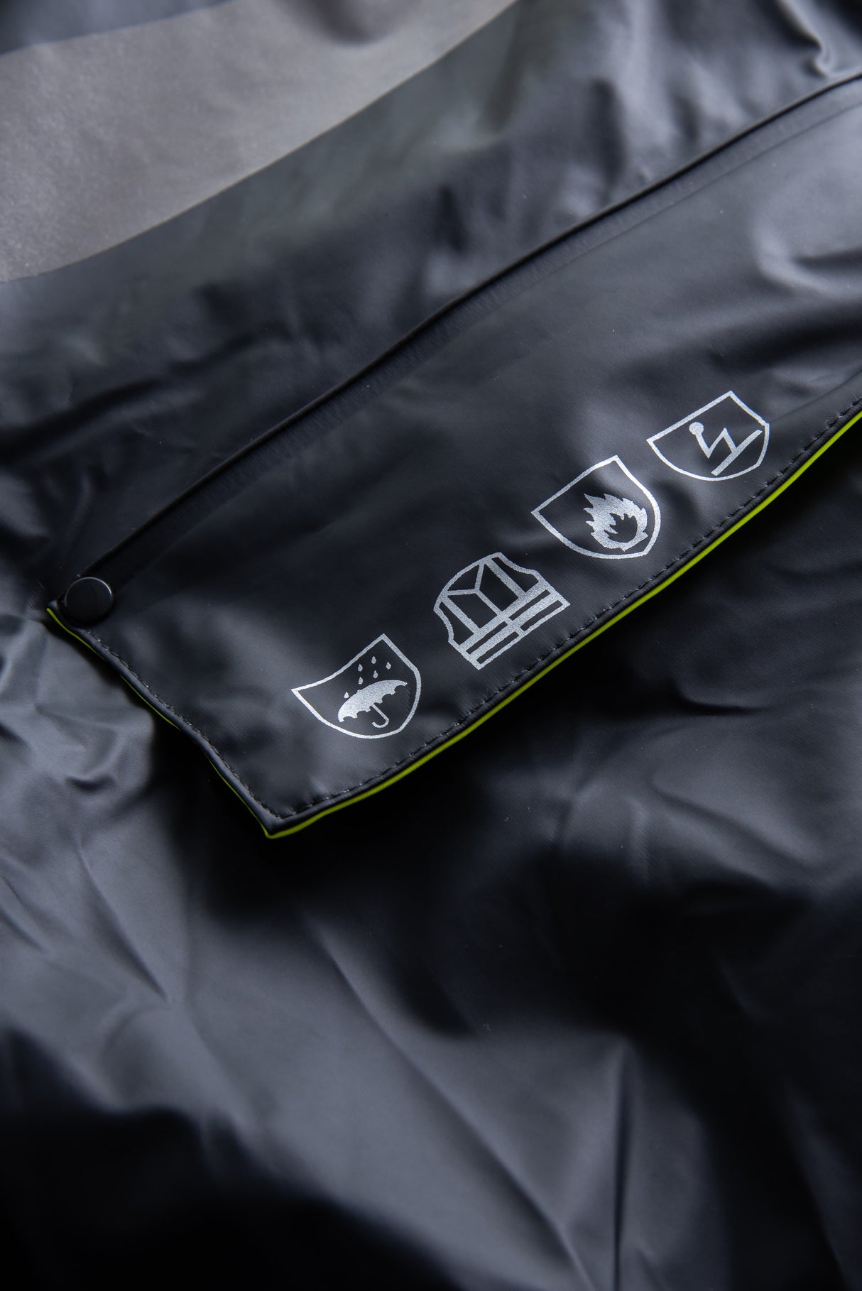 Brandhæmmende Hi-Vis vinterkedeldragt i PU kvalitet med quiltet foer - Saturn Gul / Navy