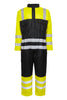 Brandhæmmende Hi-Vis vinterkedeldragt i PU kvalitet med quiltet foer - Saturn Gul / Navy