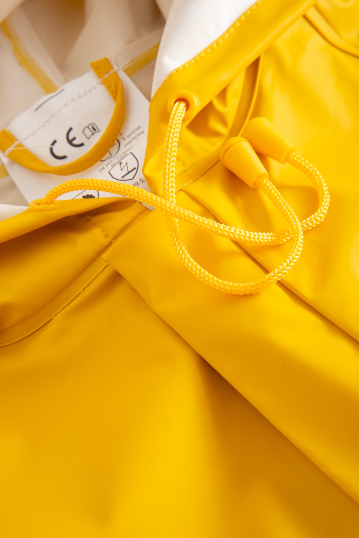 Brandhæmmende regnjakke i PU kvalitet - Gul