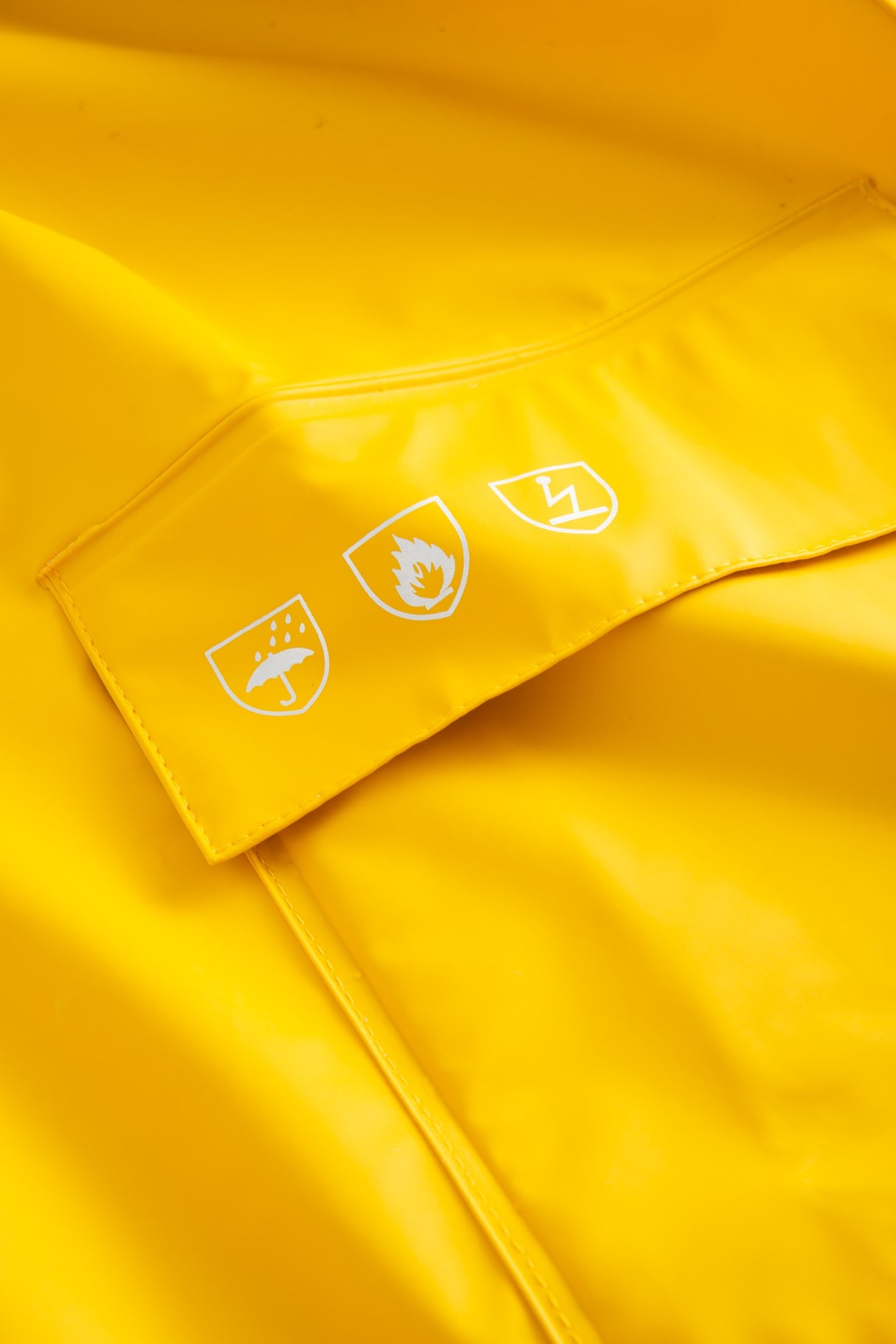 Brandhæmmende regnjakke i PU kvalitet - Gul